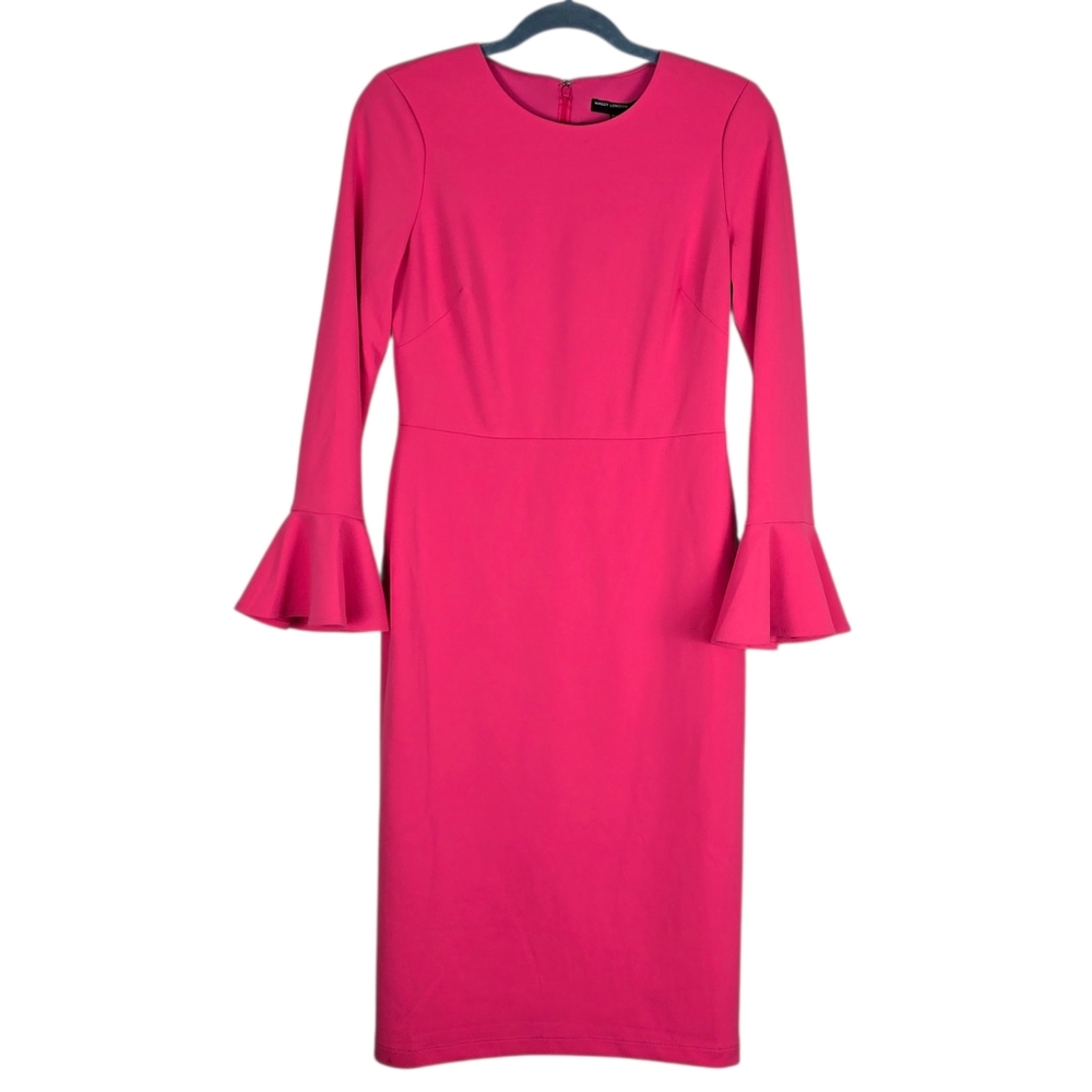 Maggy London Bell Sleeve Pink Midi Dress Size Small